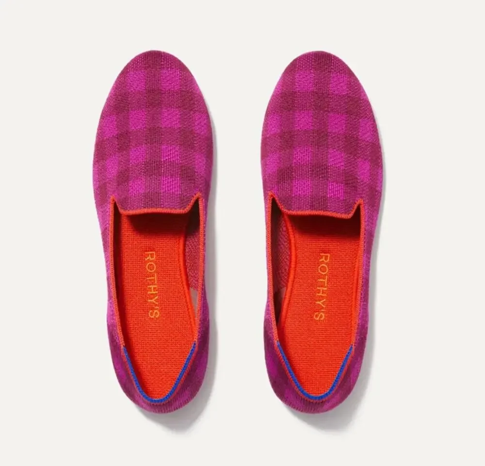 Rothy's Limited Edition The Cherry Gingham Slip On Ballet Flat  Size W10 NWOB